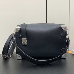 NIEUWE SIDE BRUK Handtas Men Vrouwen Originele lederen vierkante doos Schoudertas Top Spiegel Kwaliteit Designer Tassen Vintage Silver Goarse Fitting Purse M25160