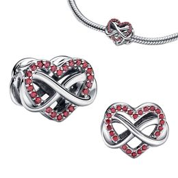 Nieuwe Sier Familie Infinity Rood Hart Charme Bedels Voor Sieraden Maken Fit Originele Armbanden Mode DIY Vrouw