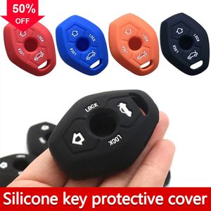 Nuevo Silicon Car Remote Key Case Holder Protector de la cubierta para BMW X3 X5 Z3 Z4 3 5 7 Series E38 E39 E46 E83 1998-2005 Accesorios clave al por mayor