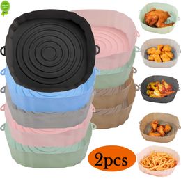 Nouveau Silicone Air friteuses four plaque de cuisson ronde remplacement gril Pan Airfryer accessoires cuisine poulet frit panier tapis friteuse Pot