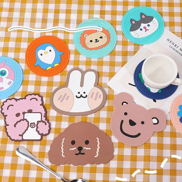 Nouveau Silicone Coaster Cartoon Table Table Mat de tasse non glis