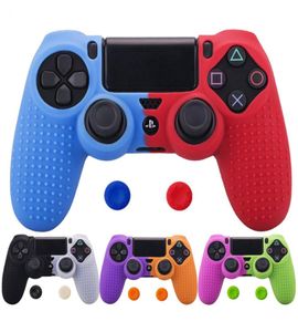 Nouvelle couverture en silicone Case de peau pour Sony Playstation 4 PS4 Pro Slim Controller GamePad Couverture avec 2 poignées de pouce Caps2183189