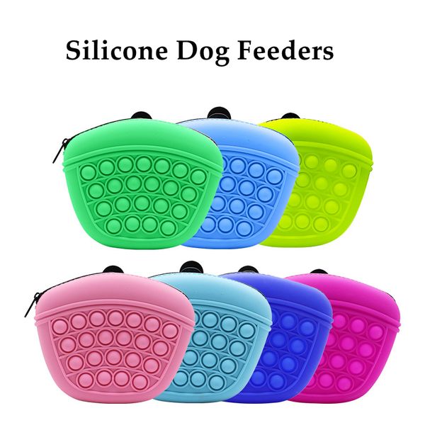 Mangeoires en Silicone pour chiens, sacs de collation pour animaux de compagnie, sac de taille Portable pour entraînement de chien, pochette de stockage des aliments en plein air, sacs de taille de récompense alimentaire, nouvelle collection