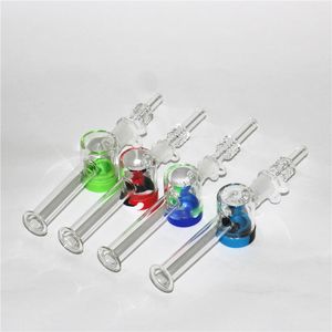 Hookahs Siliconen glazen pijpen met 14 mm Titanium Quartz Tips Container Reclaimer Kit voor roken