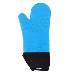 Nuevos guantes de silicona resistentes al calor para el hogar, manoplas largas de algodón para microondas, horno, cocina, guante para hornear, cocina, barbacoa, Gants para silicona