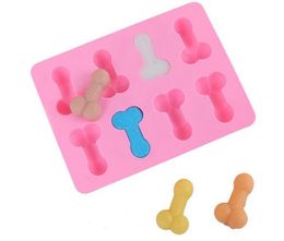 Nieuwe Silicone Ice Mold Grappige Candy Biscuit Ice Mold Tray Bachelor Party Jelly Chocolate Cakevorm Huishouden 8 Gaten Bakken Tools Mold 10st