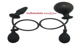 Nouveau silicone grande pompe noire vers le haut gonflable gonflable en vrac anal bouchon de bouchon de bouche de dilatrice