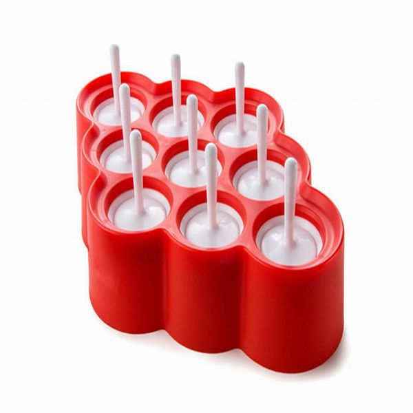 Mini outils de crème glacée en Silicone, fabricant de moules à Cubes ronds pour chocolats avec 9 autocollants en silicone, fourniture de fête