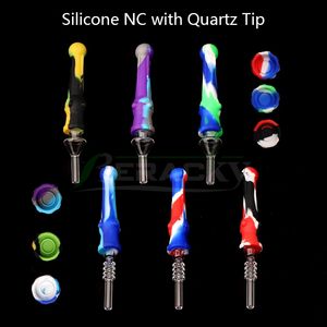 Nouveau Silicone NC avec pointe de Quartz Silicone de qualité alimentaire NC outil Dab Portable pour Dab plates-formes pétrolières verre eau Bong tuyaux fumer