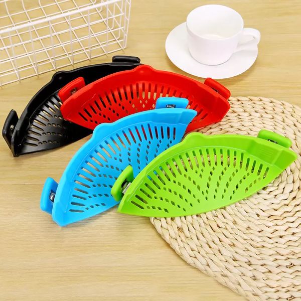 Nouveau Silicone Pot Bord Circulateur Vidange Bol Entonnoir Crépine Cuisine Riz À Laver Passoire Cuisine