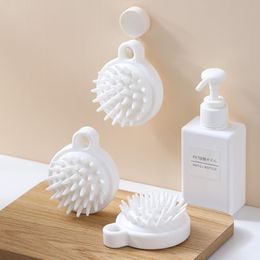 Nieuwe siliconen shampoo borstel draagbare volwassen massagekam hoofdhuid ronde jeukende artefact haarborstel Japanse stijl