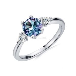 Nieuwe Zilveren 925 Edelsteen Sieraden 2021 Ronde Cut Lab Gemaakt Alexandrite Vintage Sierlijke Ring Voor Vrouwen Destiny Sieraden