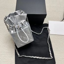 Nieuwe zilveren hardware mini-keten Shaomai-tas Crossbody-make-uptasje VIP-punteninwisseling Cadeauverpakking