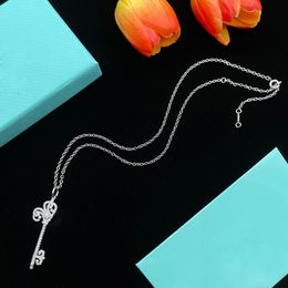 Nouveau collier en argent feux d'artifice clé conception Long collier tendance mode tempérament doux haut sens collier accessoires