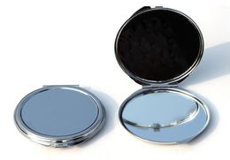 Nouveau miroir de poche Compact et fin en argent, miroir de maquillage rond en métal vierge, miroir cosmétique à faire soi-même, cadeau de mariage 4616817