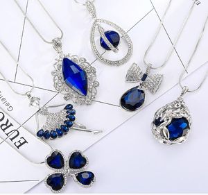 Nieuwe zilveren trui ketting strass hanger ketting groothandel bruiloft sieraden uil bling oostenrijkse kristal koreaanse mode ketting DHL gratis