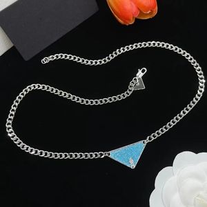 New Silver Triangle Pendants Collier Fwomen Men Men en acier inoxydable Couple de chaîne argentée Bijoux de pendentif sur le cou Gift For Girlfriend Accessoires