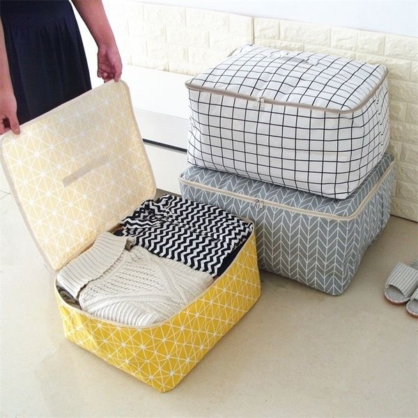 Simple Cloest Organisateur 1 PCS Durable Storabe Sac Quilt Blnket Sock Stuff Conteneur Portable Pliant Placard Tidy Case S M L Y200714