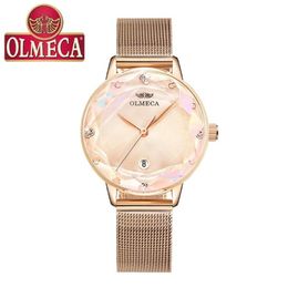 Nieuw eenvoudig modehorloge dames dameshorloge schattig quartz ins stijl ultradunne 10 mm roestvrij staal 30 m waterdicht284T