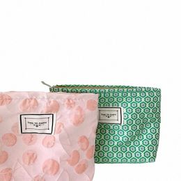 Nouveau sac de maquillage jacquard frais simple sac de rangement cosmétique voyage portable soins de la peau organisateur de toilette pochette quotidienne pochette Phe o24w #