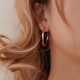 Nieuwe eenvoudige geometrische golf hoepel oorbellen zilver goud kleur vergulde cirkel oorbellen voor vrouwen bruiloft bruids sieraden gift groothandel 2020