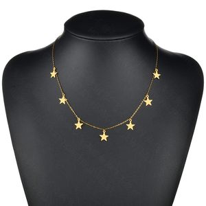 Collier pentagramme Simple et brillant pour femme, marque géométrique étoile marée, pull en acier inoxydable, chaîne de clavicule, nouvelle collection