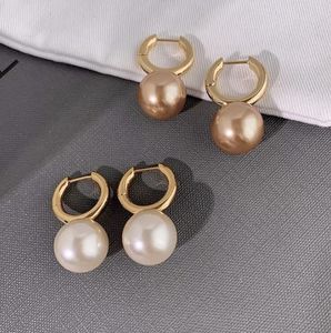 Nieuwe eenvoudige gouden parel oorbellen charme voor vrouw Koreaanse mode-sieraden bruiloft meisje zoete accessoires