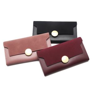 Nouveau portefeuille simple en cuir PU long givré pour femmes, grande capacité, fente multi-cartes, portefeuille à pression