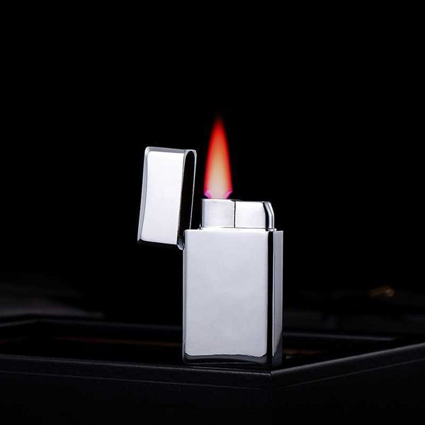 Nouveau Simple métal poinçon Direct pas de briquets à gaz ensemble de cigarettes cadeau, pas cher et abordable briquet de haute qualité THFI