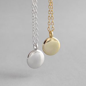 Nieuwe eenvoudige stijl 925 sterling zilver geometrische ronde cirkel necklacespant voor vrouwen meisjes bruiloft ketting fijne sieraden liefhebbers geschenken