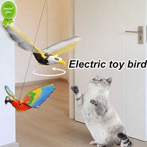 Nieuwe simulatie Bird Interactive Cat Toys Electric Hanging Eagle Flying Bird Cat Play Play Cat Stick Scratch Rope Kitten Dog speelgoed