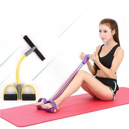 Nieuwe Single Tube Sterke Fitnessweerstand Bands Latex Pedaal Exerciser Vrouwen Mannen Sit Up Trekkabels Yoga Fitnessapparatuur H1026