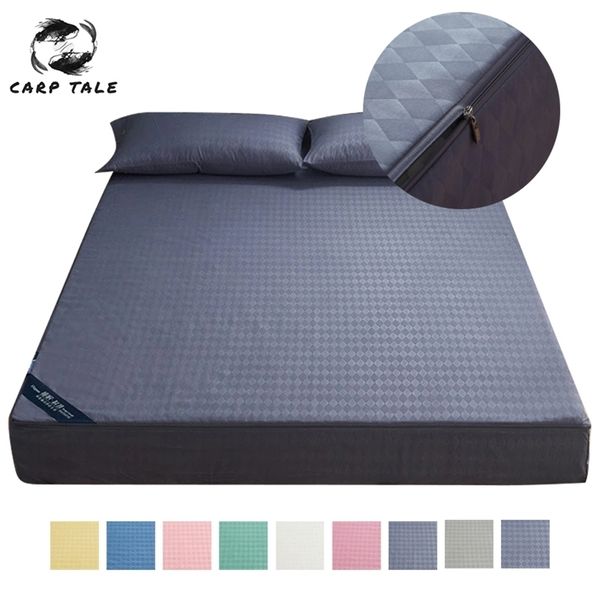 Nouveau couvre-matelas de protection à glissière à six côtés protège-matelas anti-acariens de style drap-housse pour couvre-matelas en mousse 201218