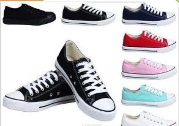 NOUVELLE taille 35-46 Nouvelle étoile unisexe Low-Top High-Top Adult Women's Star Canvas Shoes 13 couleurs Laced Up Casual Shoes Sneaker shoes retail