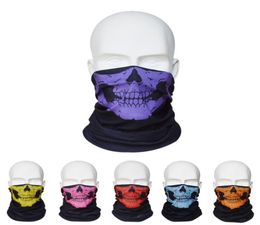 Nouveau Skull Design Multi Function Bandana Ski Sport Moto Biker Écharpe demi-masques Masque facial extérieur 12 couleurs6576321