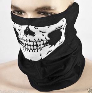 Nieuw skelet Veil Outdoor Motorfiets fiets multi -headdekweer hoed sjaal half gezicht masker cap nek spook sjaal Halloween masker