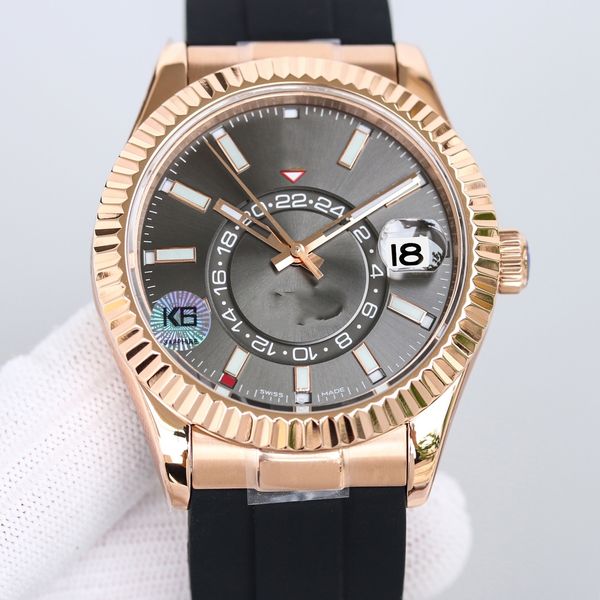 Nouveau Sky Dweller homme montre hommes montres de créateurs femme montres automatique montre-bracelet mécanique 42mm mouvement bracelet en caoutchouc or 18 carats James Bond Pilotwatch 2023