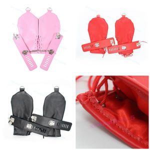 Bondage New Slave Restricción Dog Palm Guantes Fetish Lockable Mittens Esposas Muñequera # R52