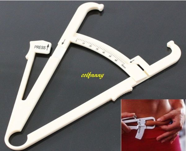 Livraison gratuite NOUVEAU Guide Slim Skinfold Caliper Mesure de graisse corporelle Perte de poids Fitness, 100pcs / lot