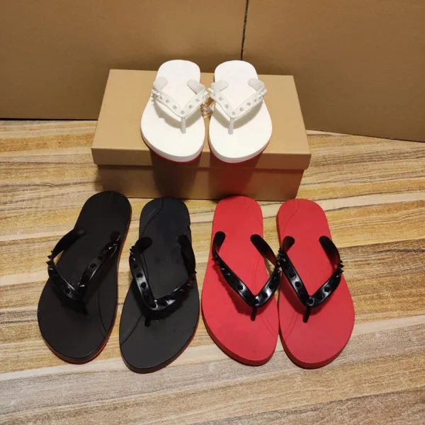 New Slipper, sandalias de diseñador para hombres y mujeres, zapatos de playa de lujo ligeros, suela roja, chanclas de color sólido impermeables y antideslizantes para exteriores, 34-46