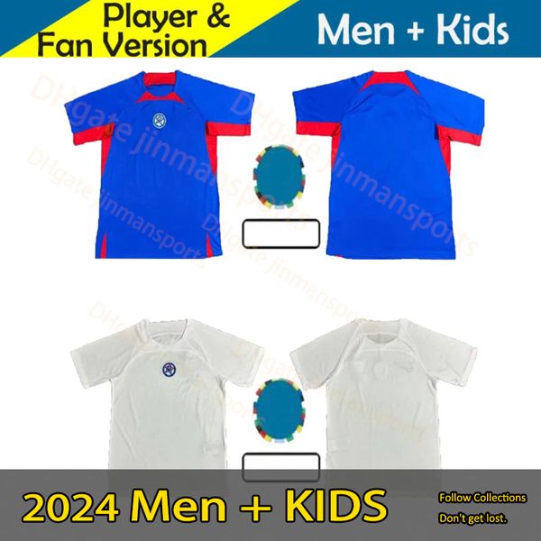 Nouveau maillot de football en Slovaquie 24 25 Home Blue Away White Blue Bleu Football Jersey 2024 2025 Kit de vêtements de chemise à manches courtes sportives masculines