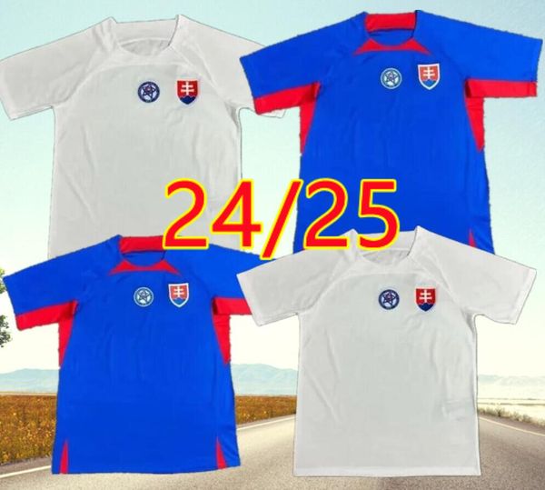 New Slovaquie Soccer Jersey 24 25 Home Lukas Blue Away Ondrej White Blue White Football Shirt 2024 2025 Vêtements de sweat-shirt Robert Hancko