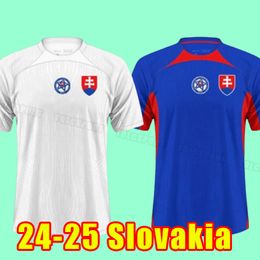 Nouvelle-Slovaquie Soccer Jerseys 24 25 Home Blue Away White Blue White Football Shirt 2024 2025 Sweatshirt Vêtements