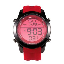 Nouvelles montres sportives Smael Watch numérique LED Affichage décontracté montres décontractées Men de bracelet Montre Homme Relogios Masculino 1076 244Z