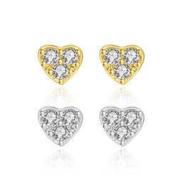 Nouveau petit et exquis 3A zircone coeur boucles d'oreilles femmes mode marque soins oreillettes s925 argent boucles d'oreilles charme femme classique boucles d'oreilles haut de gamme bijoux cadeau