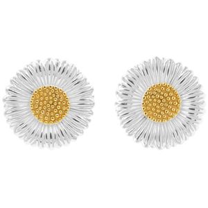 Nuevo pequeño Daisy Flower 925 Pendientes de plata esterlina Viento frío simple Verano de marea fresca y salvaje Red roja