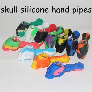 Petites pipes à main en silicone Bangs Narguilés pour pipe à eau en verre Bubbler à eau en silicone