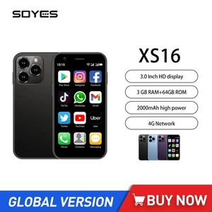 Nieuwe Kleinste 4G LTE Smartphone Telefoons Soyes XS16 3.0 Inch Ultra Slim Mini mobiele telefoon MTK6739 3GB 64GB Android 10.0 Dual Sim-kaart Mobiel