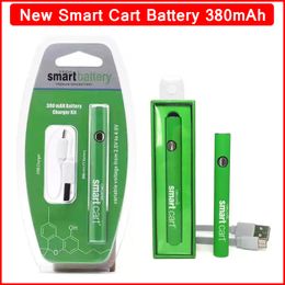 Nouvelle batterie de charte intelligente 380 mAh Préchauffeur de tension Pile de tension variable Vape stylo ajustement pour 510 cartouches d'huile de filetage gratuitement