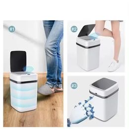 Nouveau seau de déchets intelligents 13l Kitchen Touch Trash Can Bower Waste Bin Recycling Bin Couchette Cuisine Couche de poubelle Cantouch sans poubelle pour